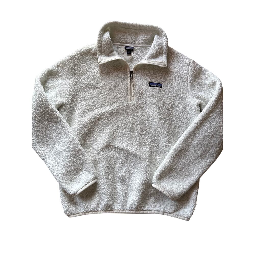 Patagonia Los Gatos Birch White High Pile Quarter Zip Fleece Womens M